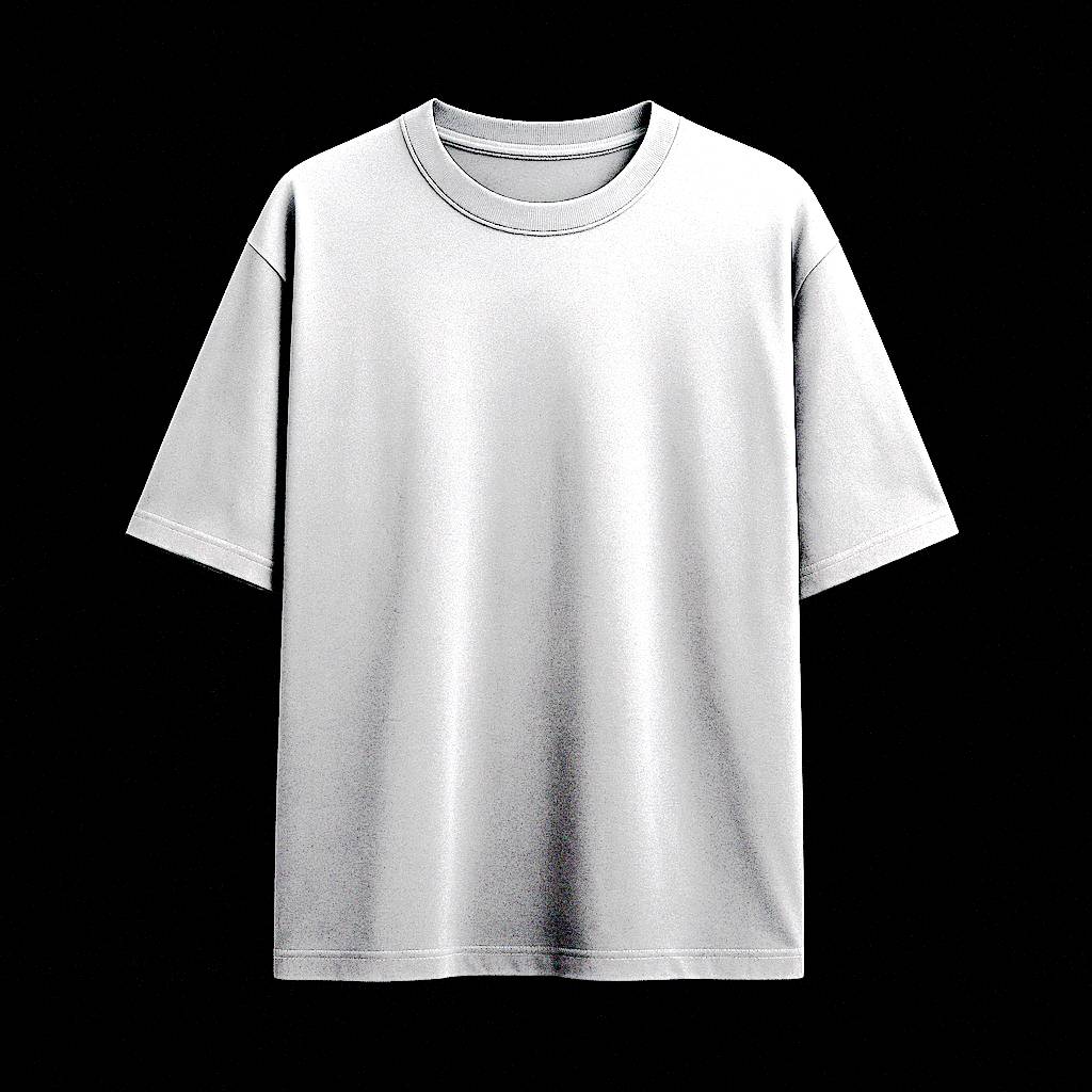 Mosaic White Round Neck Black